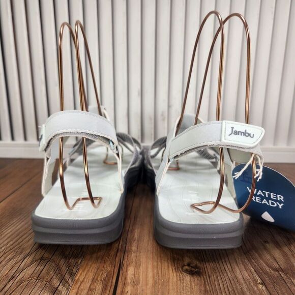 Jambu Bay Water Ready Vegan Sandals Women's Size 10 M Gray White Strappy J2BAY65 - Picture 5 of 11